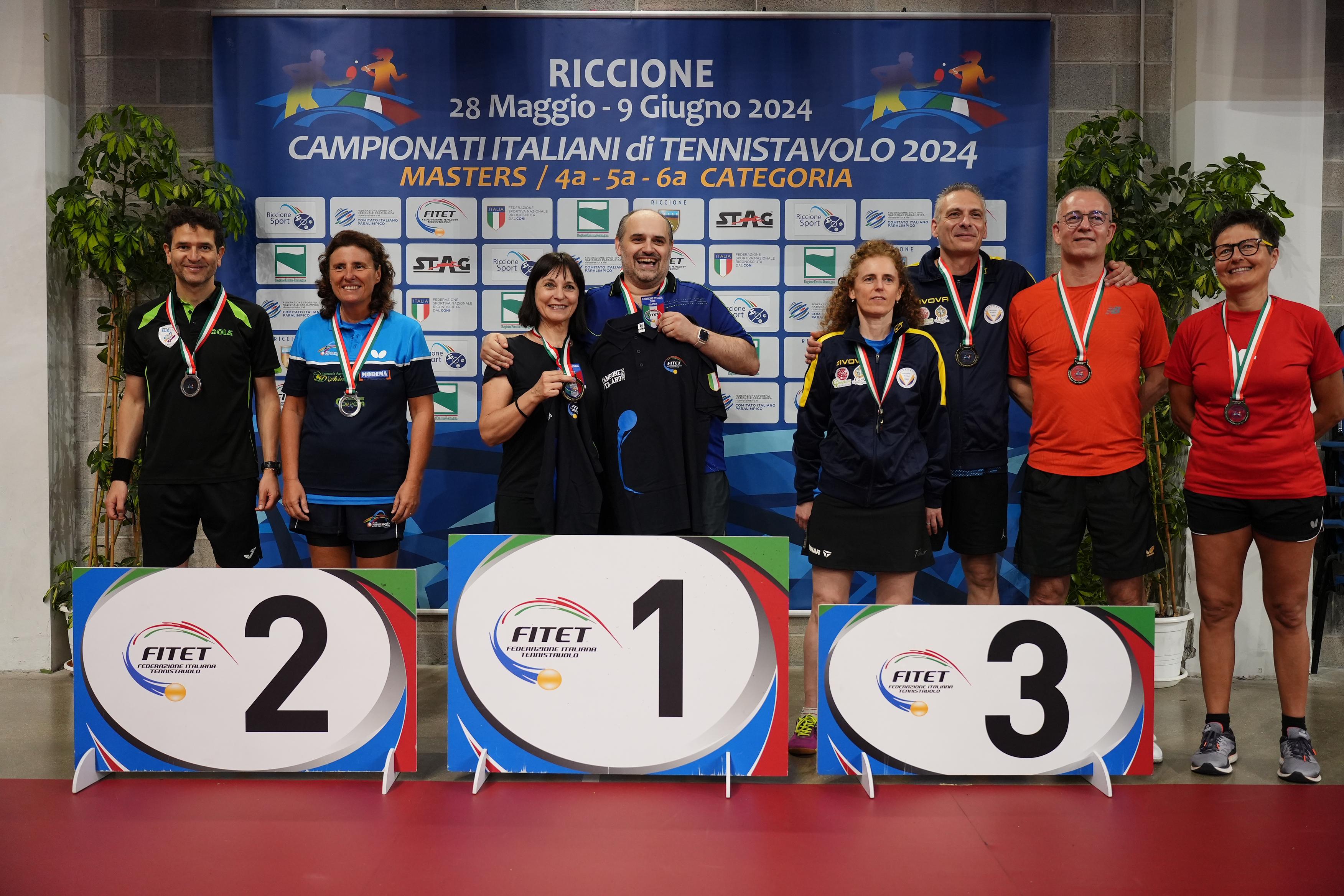 Campionati Italiani Master di Riccione 2024 podio del doppio misto Over 50