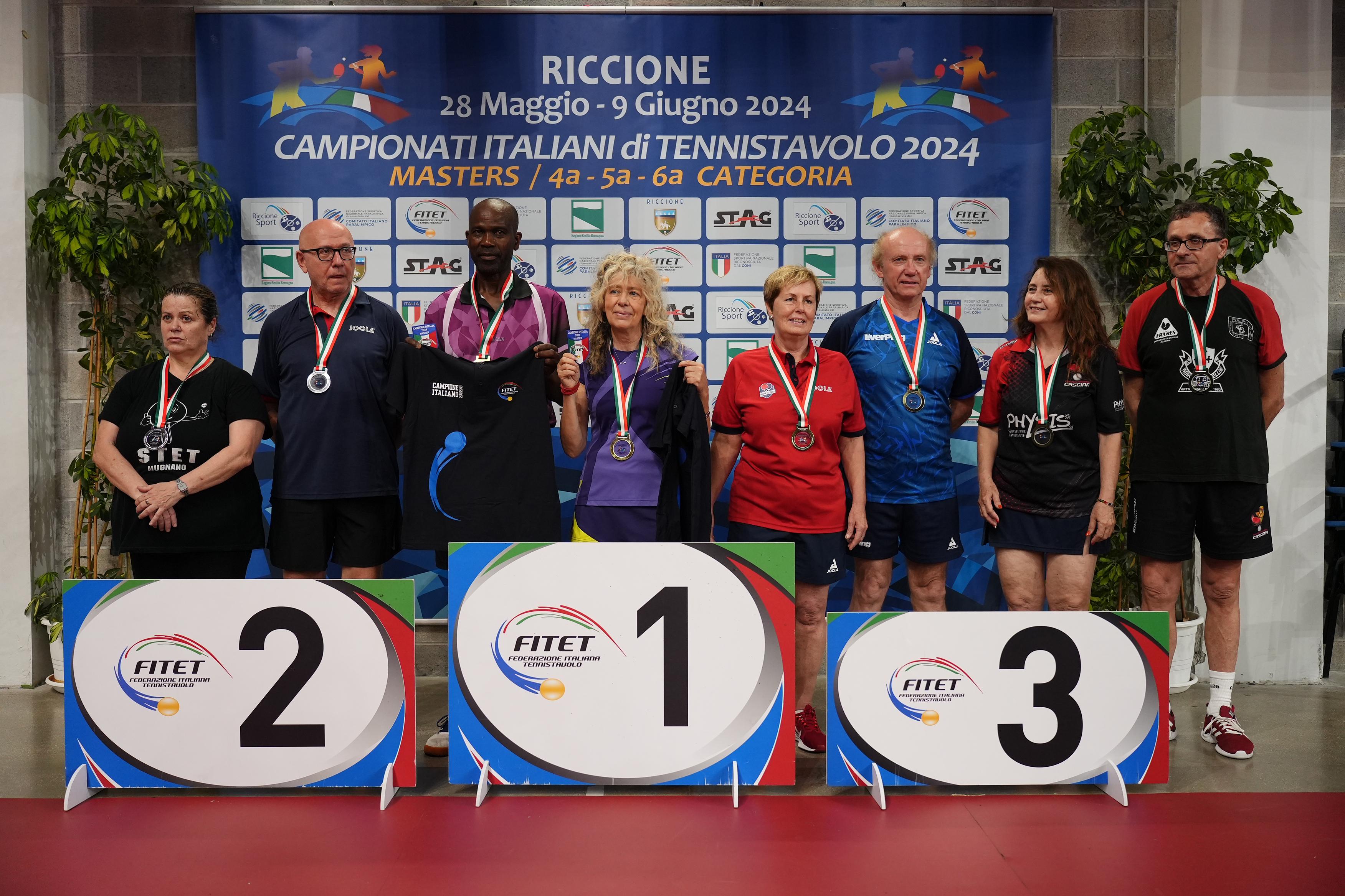 Campionati Italiani Master di Riccione 2024 podio del doppio misto Over 60