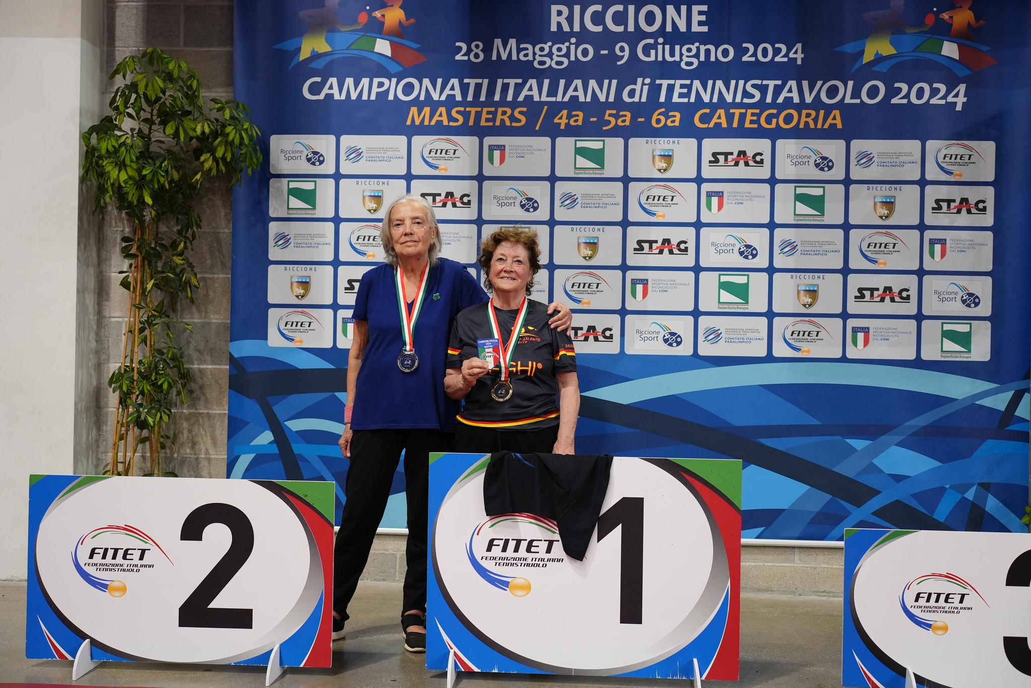 Campionati Italiani Master di Riccione 2024 podio del singolare femminile Over 80