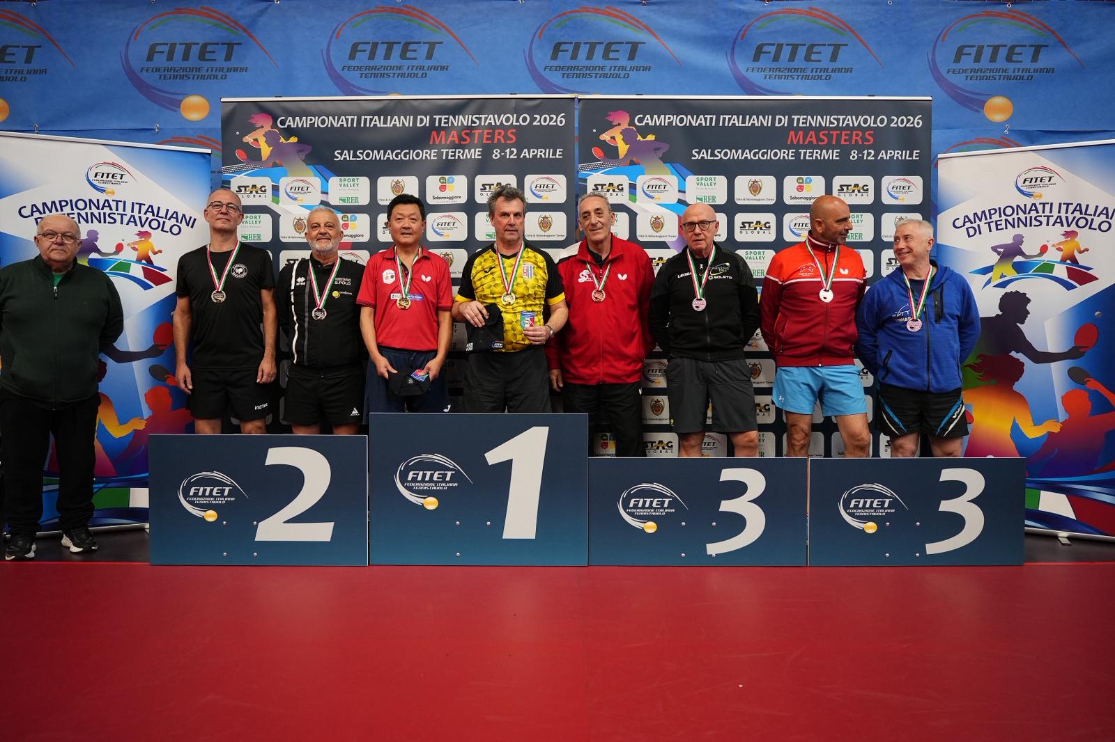 Campionati Italiani Master di Salsomaggiore Terme 2026 podio del doppio maschile Over 60