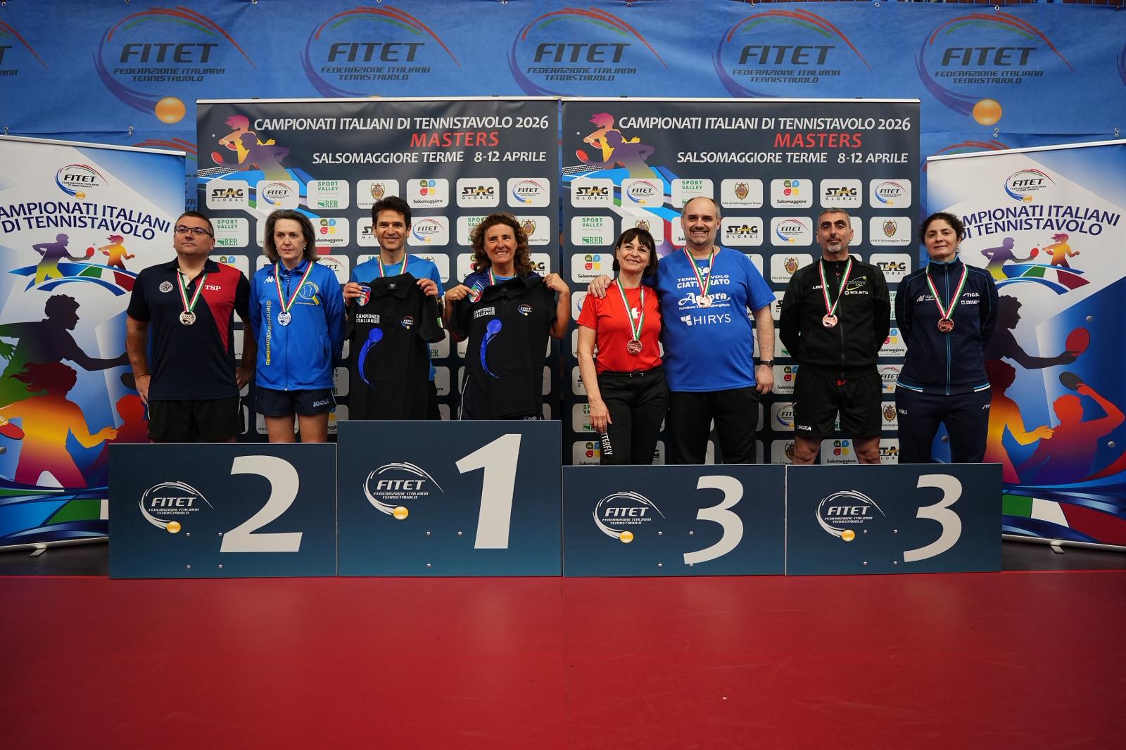 Campionati Italiani Master di Salsomaggiore Terme 2026 podio del doppio misto Over 50