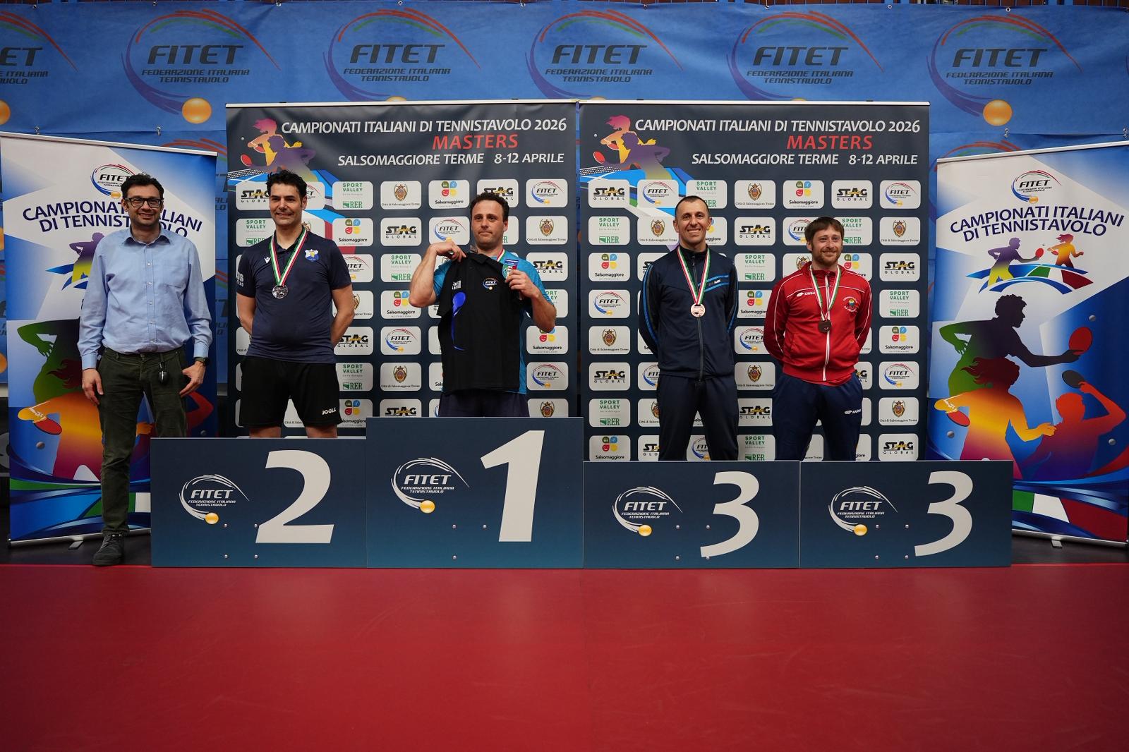 Campionati Italiani Master di Salsomaggiore Terme 2026 podio del singolare maschile Over 40
