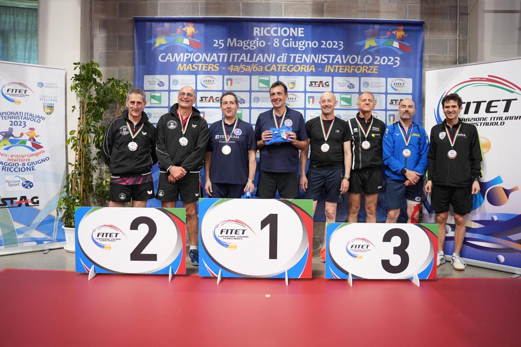 Campionati Italiani Masters di Riccione 2023 podio del doppio maschile Over 50