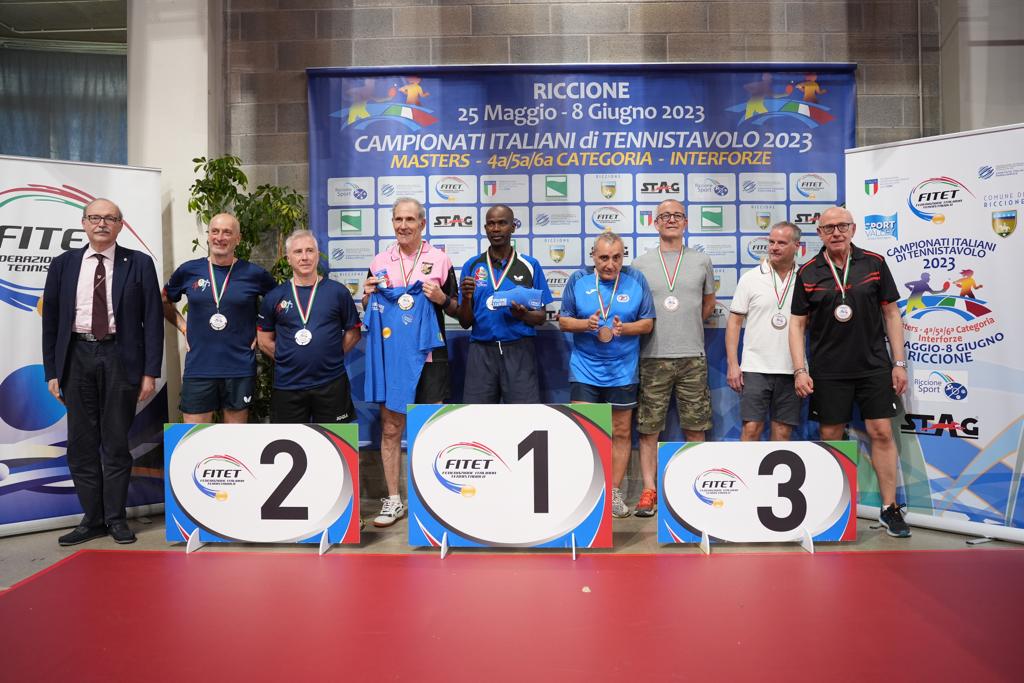 Campionati Italiani Masters di Riccione 2023 podio del doppio maschile Over 60