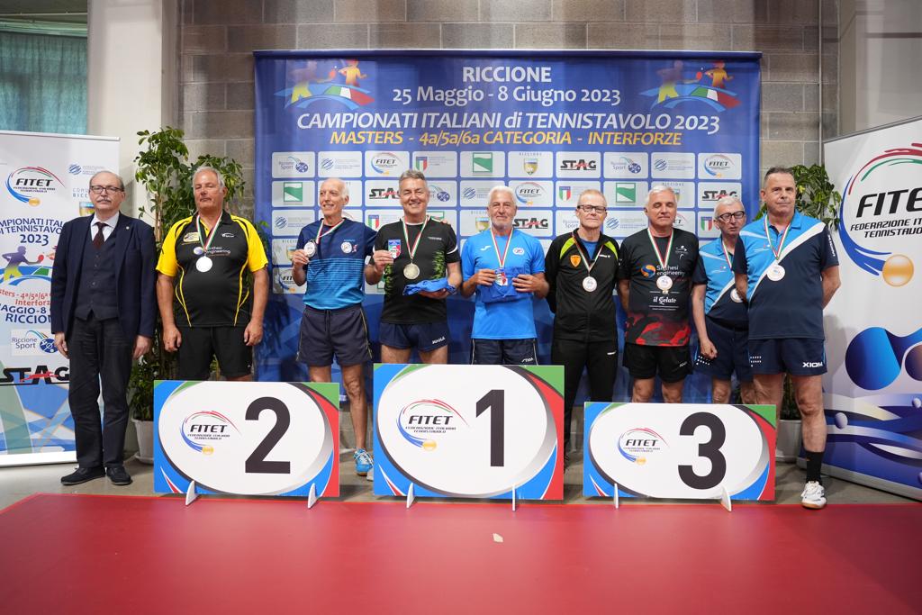 Campionati Italiani Masters di Riccione 2023 podio del doppio maschile Over 65