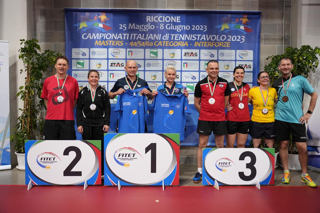 Campionati Italiani Masters di Riccione 2023 podio del doppio misto Over 40