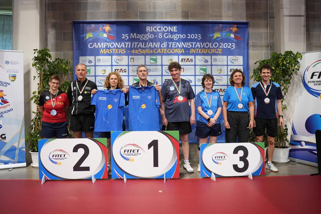 Campionati Italiani Masters di Riccione 2023 podio del doppio misto Over 50