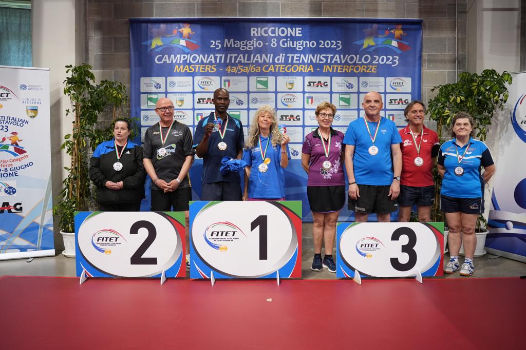 Campionati Italiani Masters di Riccione 2023 podio del doppio misto Over 60