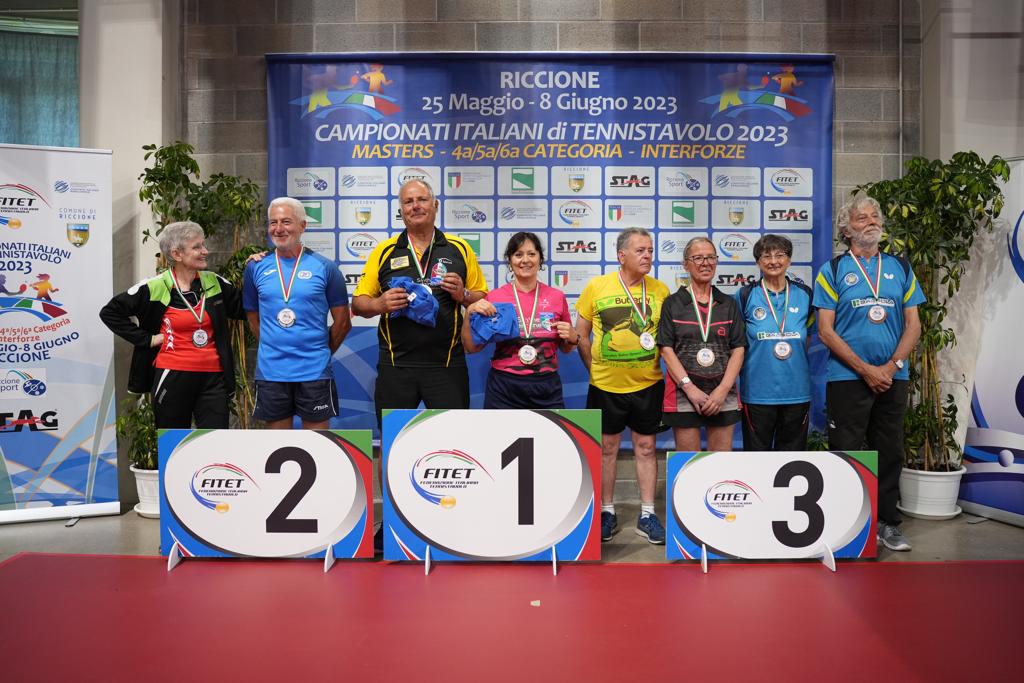 Campionati Italiani Masters di Riccione 2023 podio del doppio misto Over 65