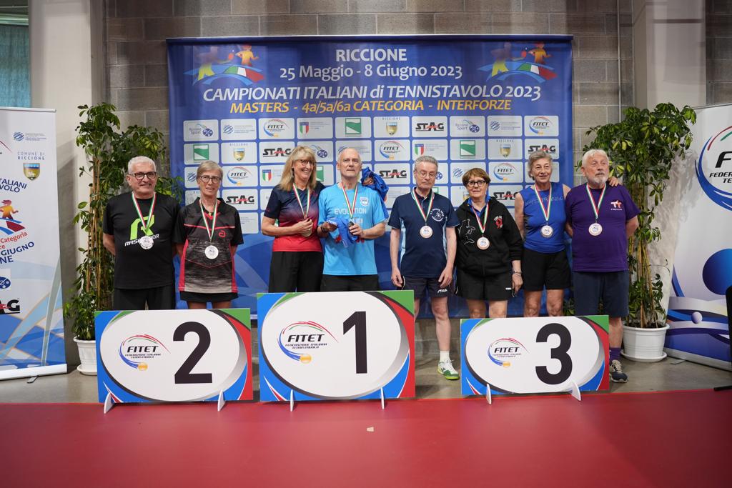 Campionati Italiani Masters di Riccione 2023 podio del doppio misto Over 70