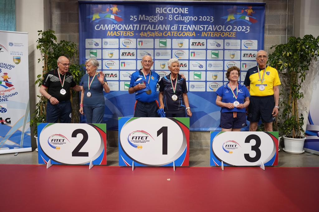 Campionati Italiani Masters di Riccione 2023 podio del doppio misto Over 80