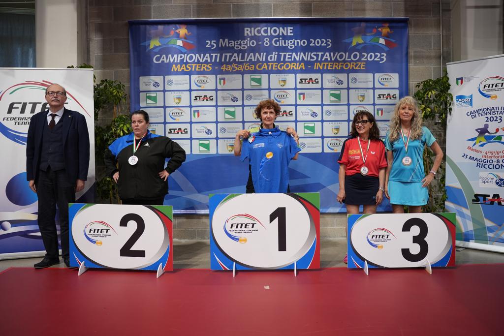 Campionati Italiani Masters di Riccione 2023 podio del singolare femminile Over 60