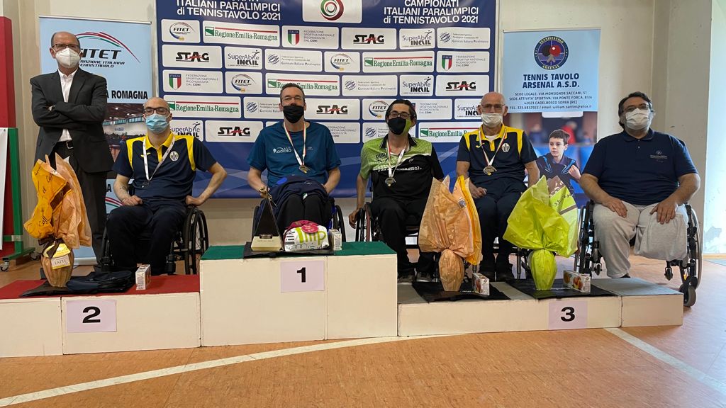 Campionati Italiani Paralimpici 2021 podio di classe 1 maschile