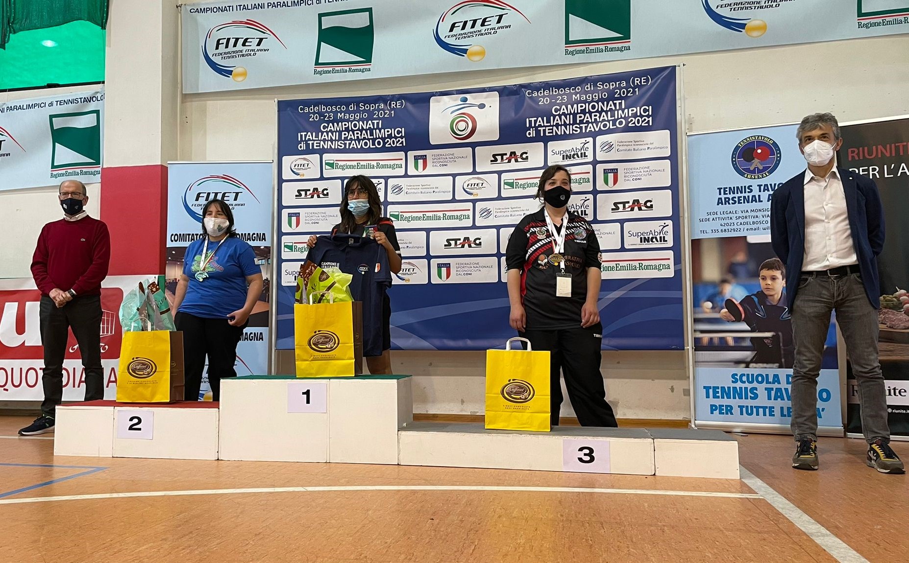 Campionati Italiani Paralimpici 2021 podio femminile di classe 11