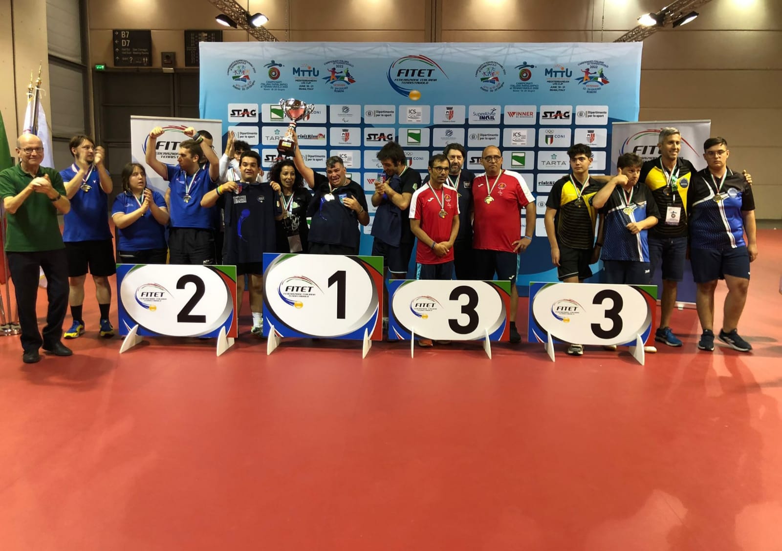 Campionati Italiani Paralimpici 2022 podio a squadre di classe 11