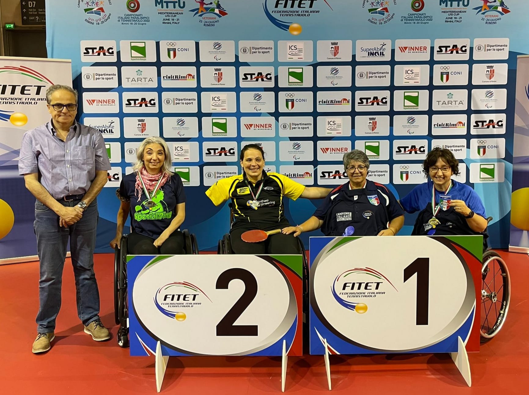 Campionati Italiani Paralimpici 2022 podio doppio femminile di classe 1 5