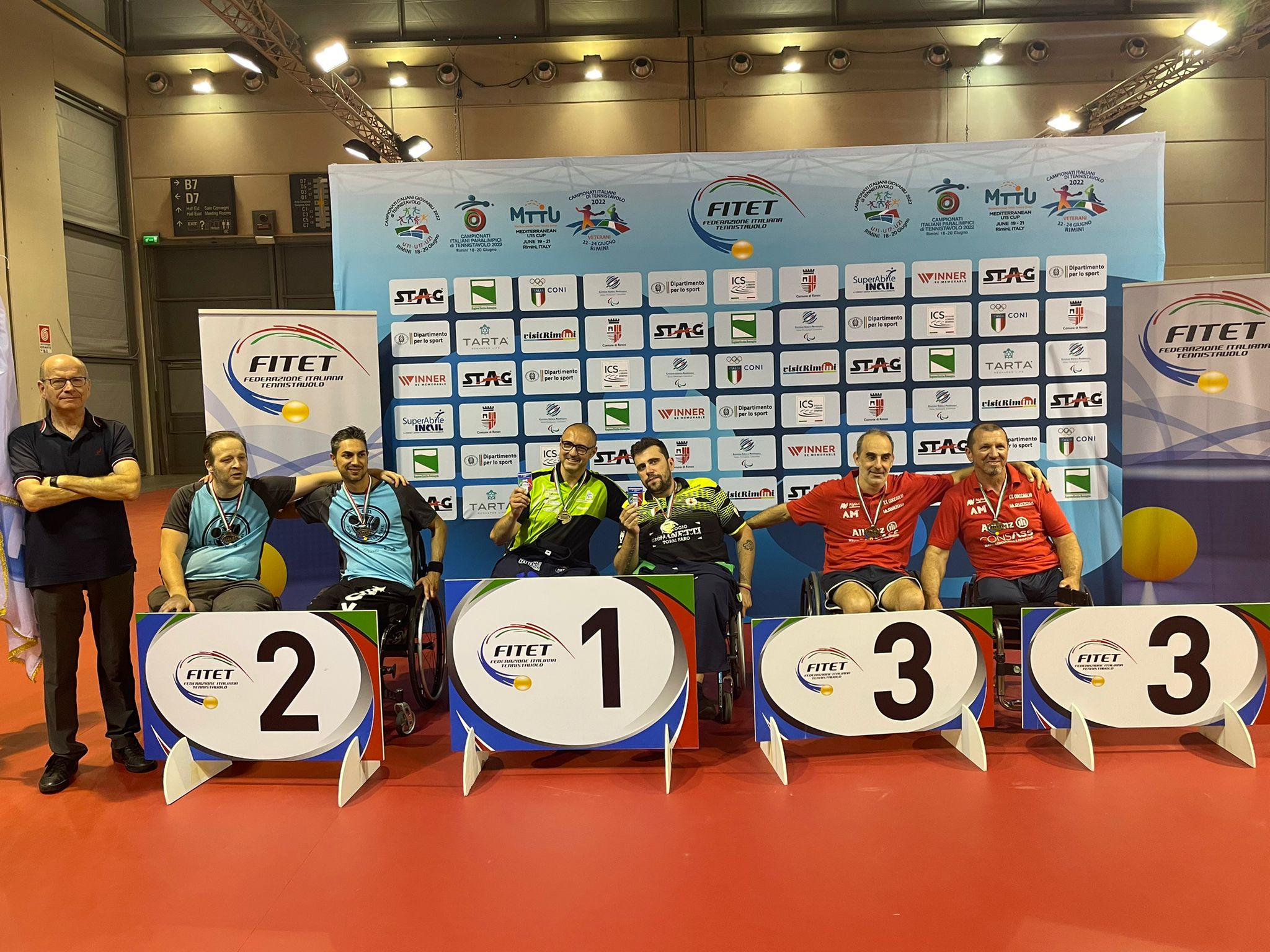 Campionati Italiani Paralimpici 2022 podio doppio maschile di classe 1 5