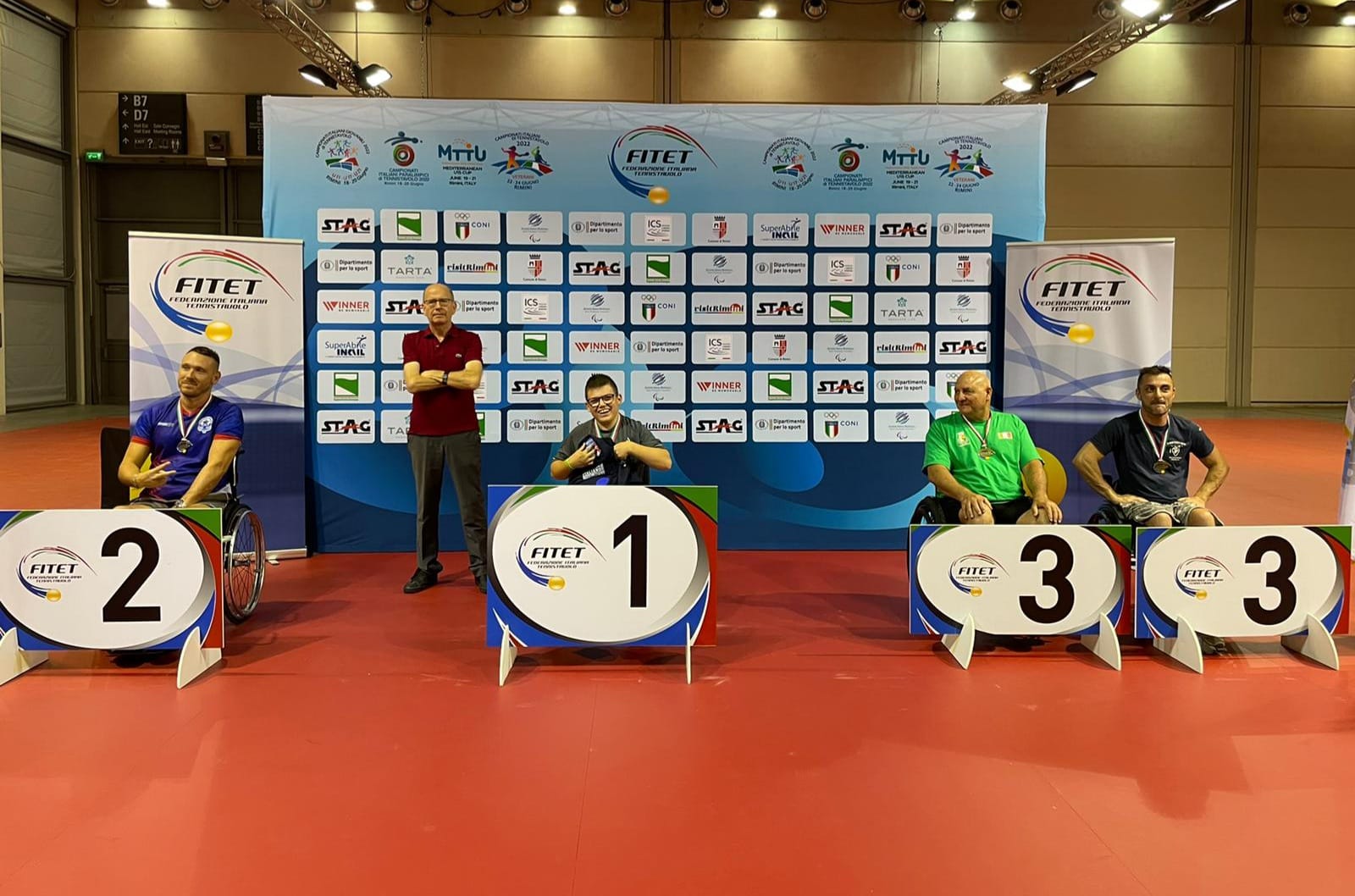 Campionati Italiani Paralimpici 2022 podio singolare esordienti classe 1 5