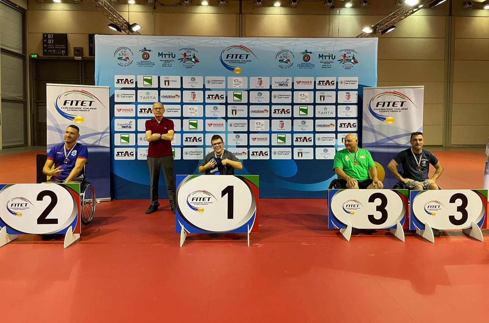 Campionati Italiani Paralimpici 2022 podio singolare esordienti classe 1 5