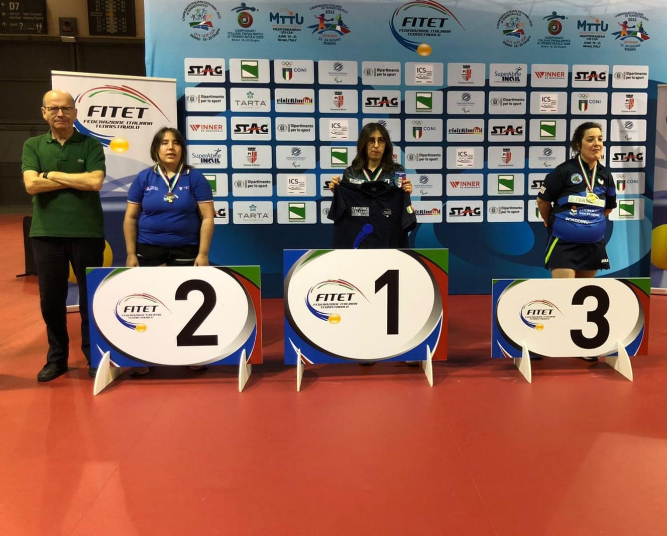 Campionati Italiani Paralimpici 2022 podio singolare femminile di classe 11