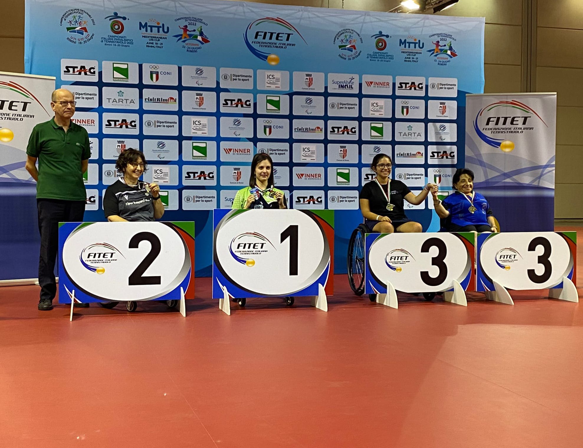 Campionati Italiani Paralimpici 2022 podio singolare femminile di classe 4