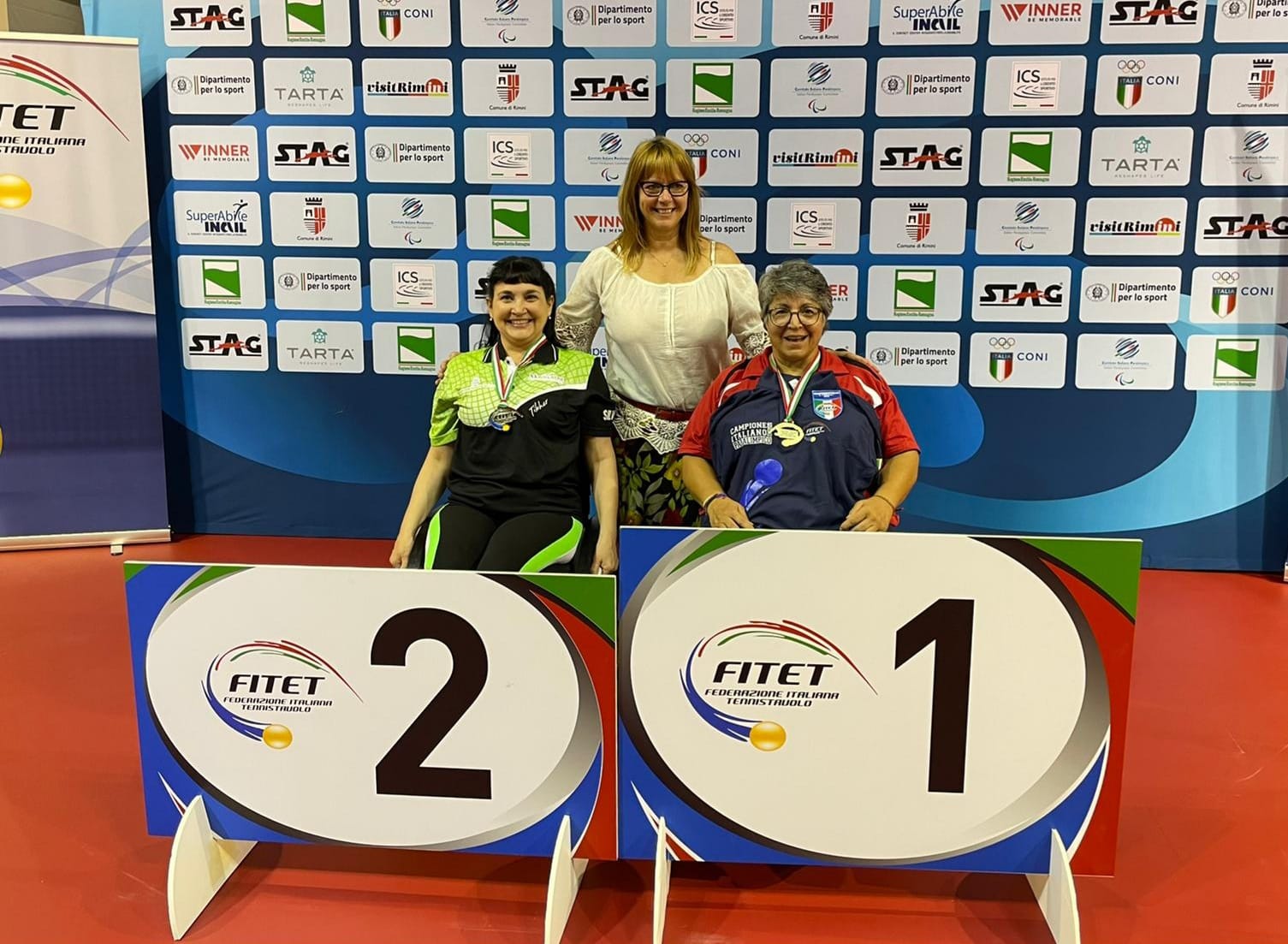 Campionati Italiani Paralimpici 2022 podio singolare femminile di classe 5