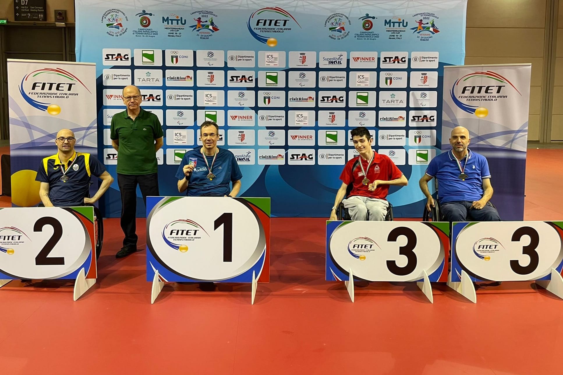 Campionati Italiani Paralimpici 2022 podio singolare maschile di classe 1