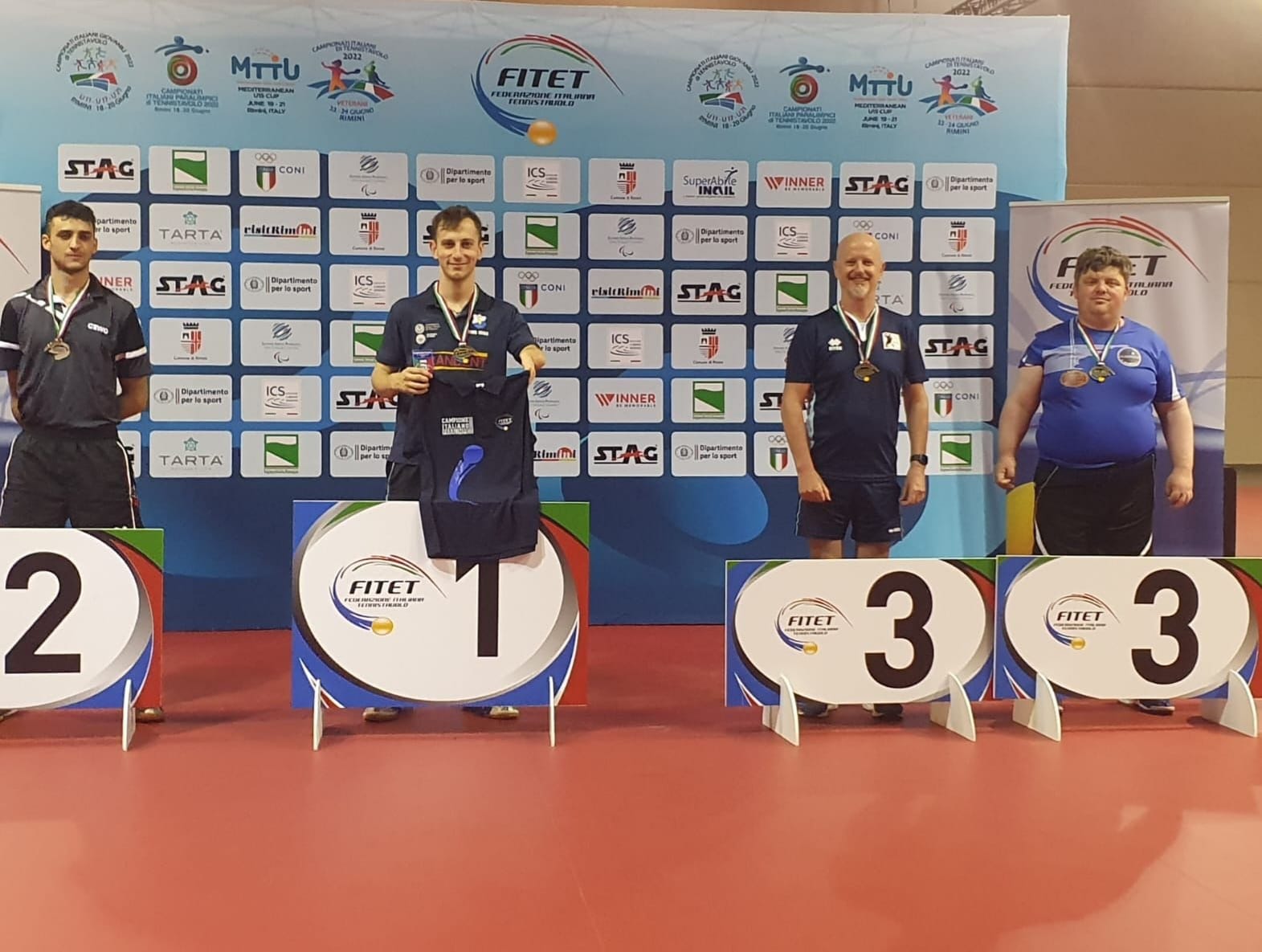 Campionati Italiani Paralimpici 2022 podio singolare maschile di classe 10