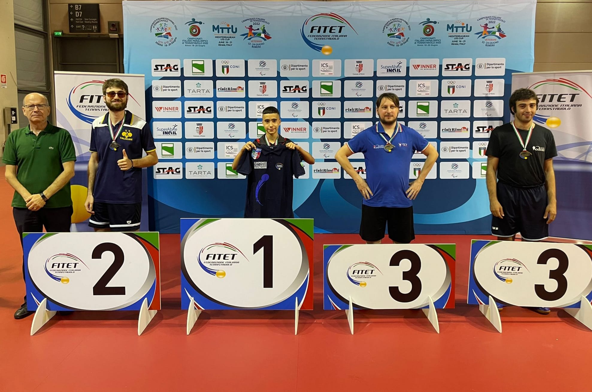 Campionati Italiani Paralimpici 2022 podio singolare maschile di classe 11