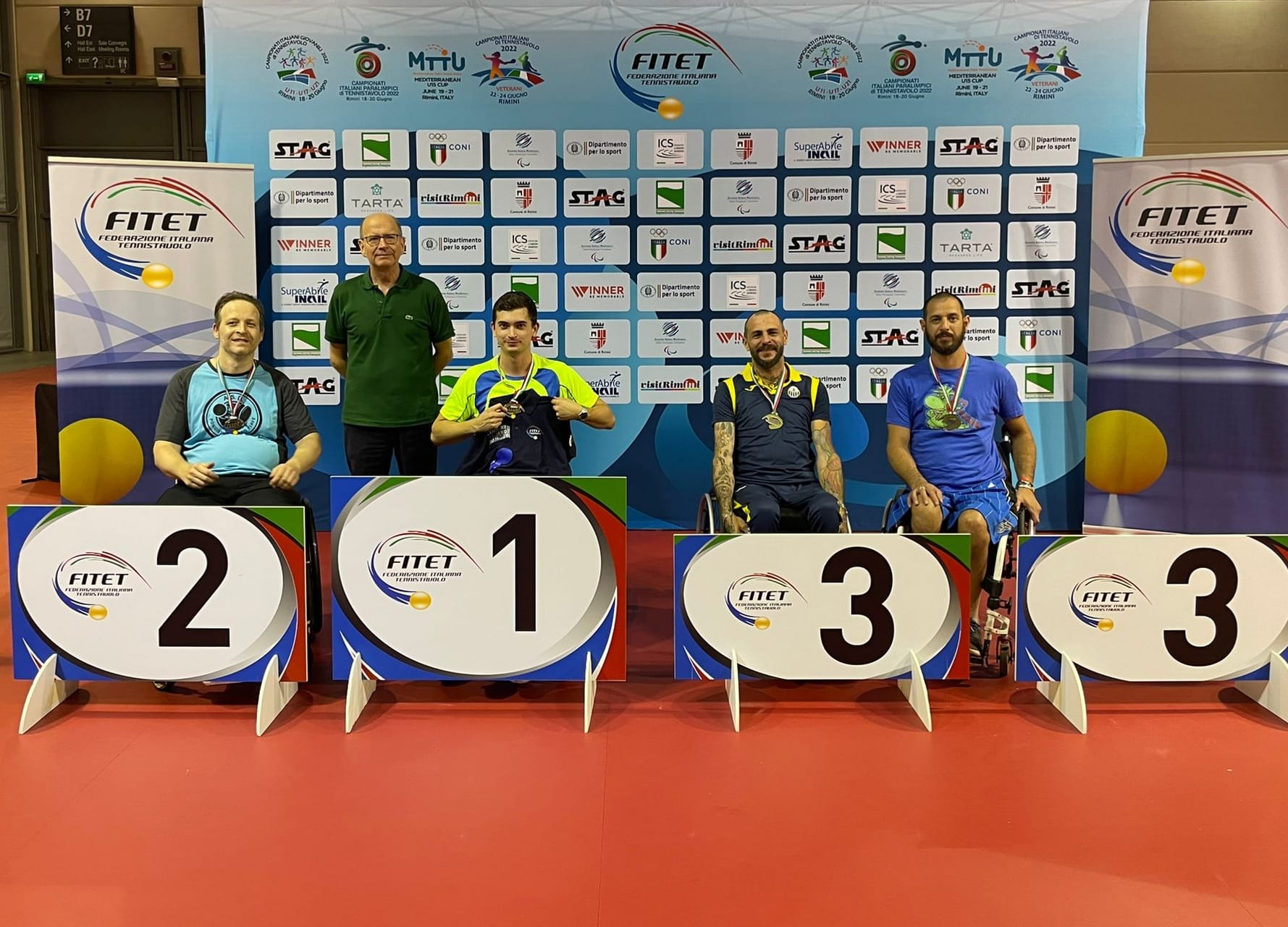 Campionati Italiani Paralimpici 2022 podio singolare maschile di classe 3