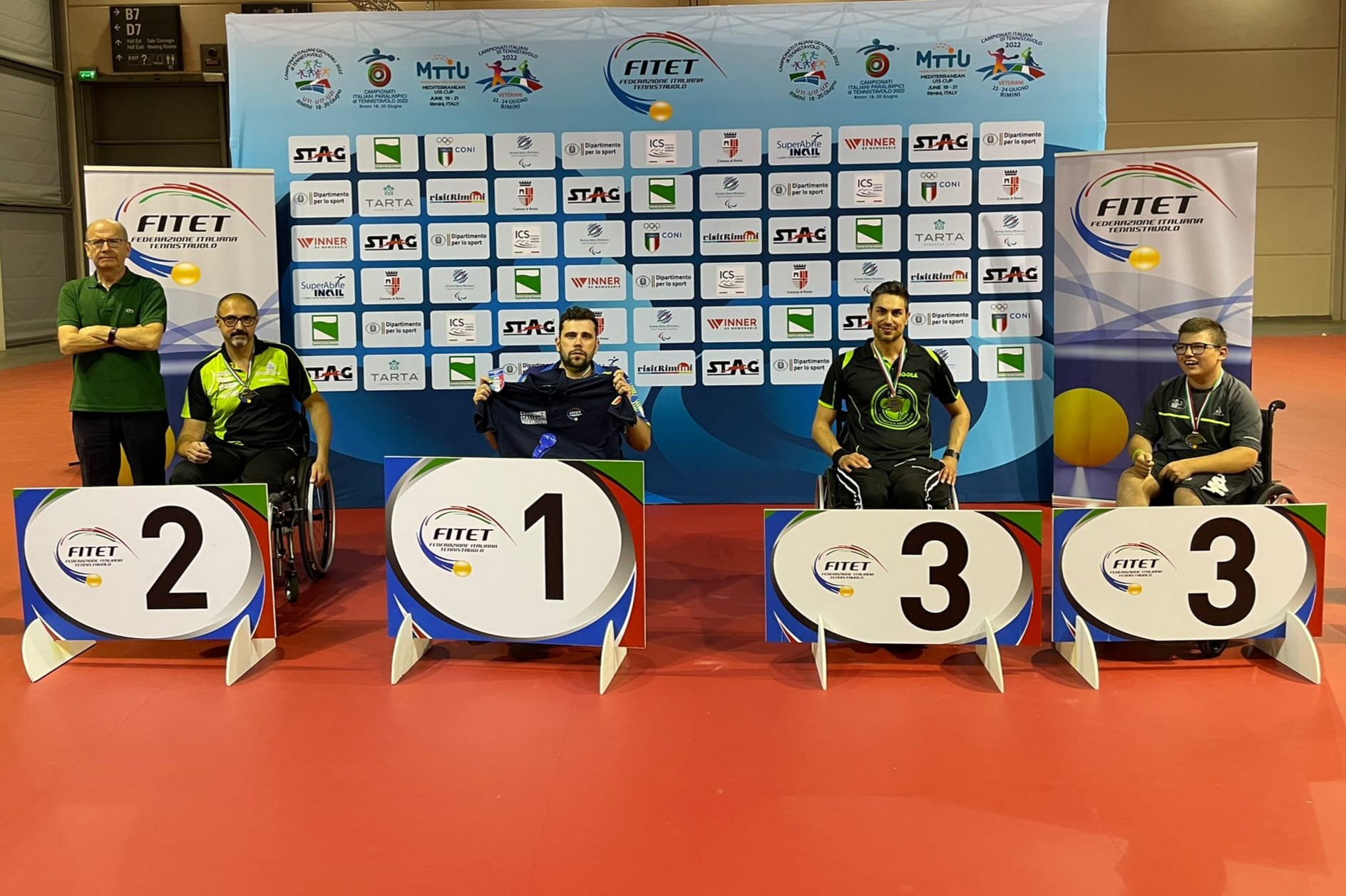 Campionati Italiani Paralimpici 2022 podio singolare maschile di classe 4
