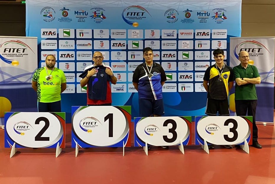 Campionati Italiani Paralimpici 2022 podio singolare maschile esordienti di classe 11