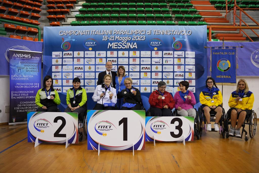 Campionati Italiani Paralimpici 2023 podio del doppio femminile di classe 1 5