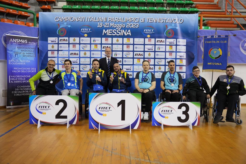 Campionati Italiani Paralimpici 2023 podio del doppio maschile di classe 1 5