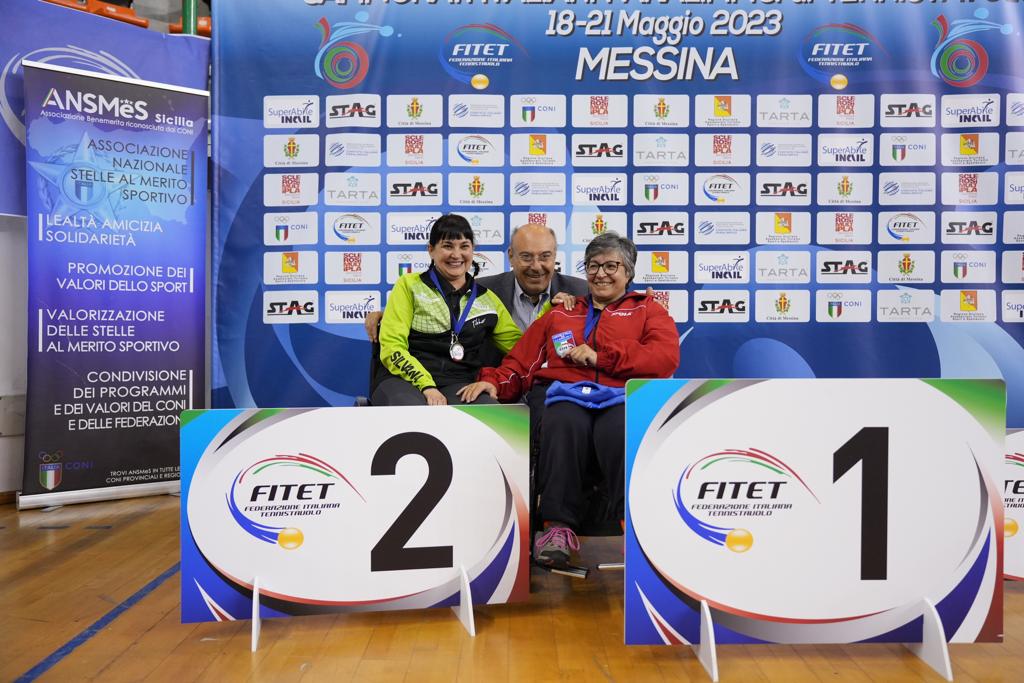 Campionati Italiani Paralimpici 2023 podio del singolare femminile assoluto di classe 5