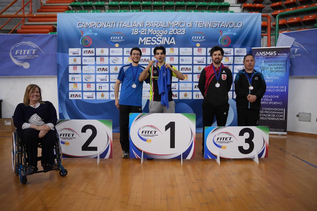 Campionati Italiani Paralimpici 2023 podio del singolare maschile assoluto di classe 8