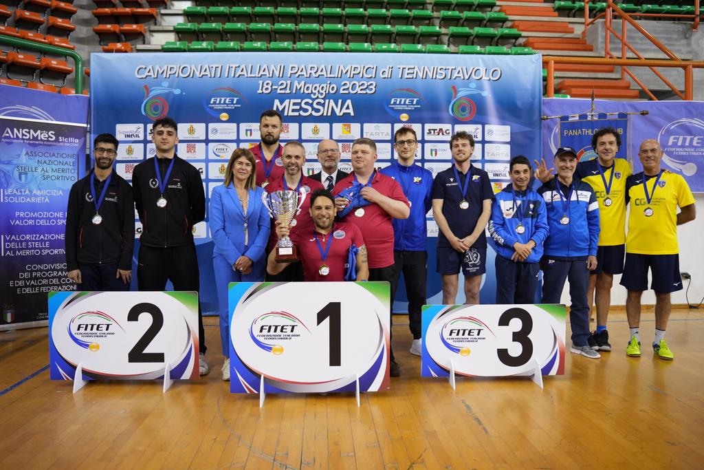 Campionati Italiani Paralimpici 2023 podio della gara a squadre di classe 6 10