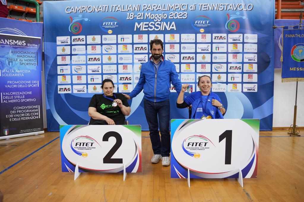 Campionati Italiani Paralimpici 2023 podio singolare esordienti femminile di classe 1 5