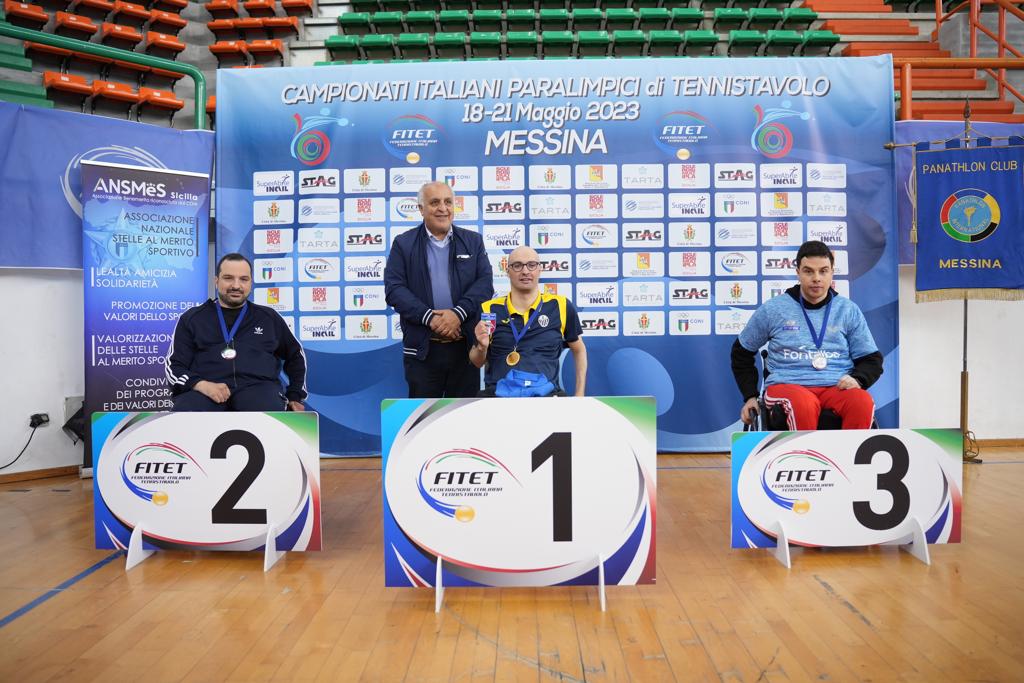 Campionati Italiani Paralimpici 2023 podio singolare maschile di classe 1