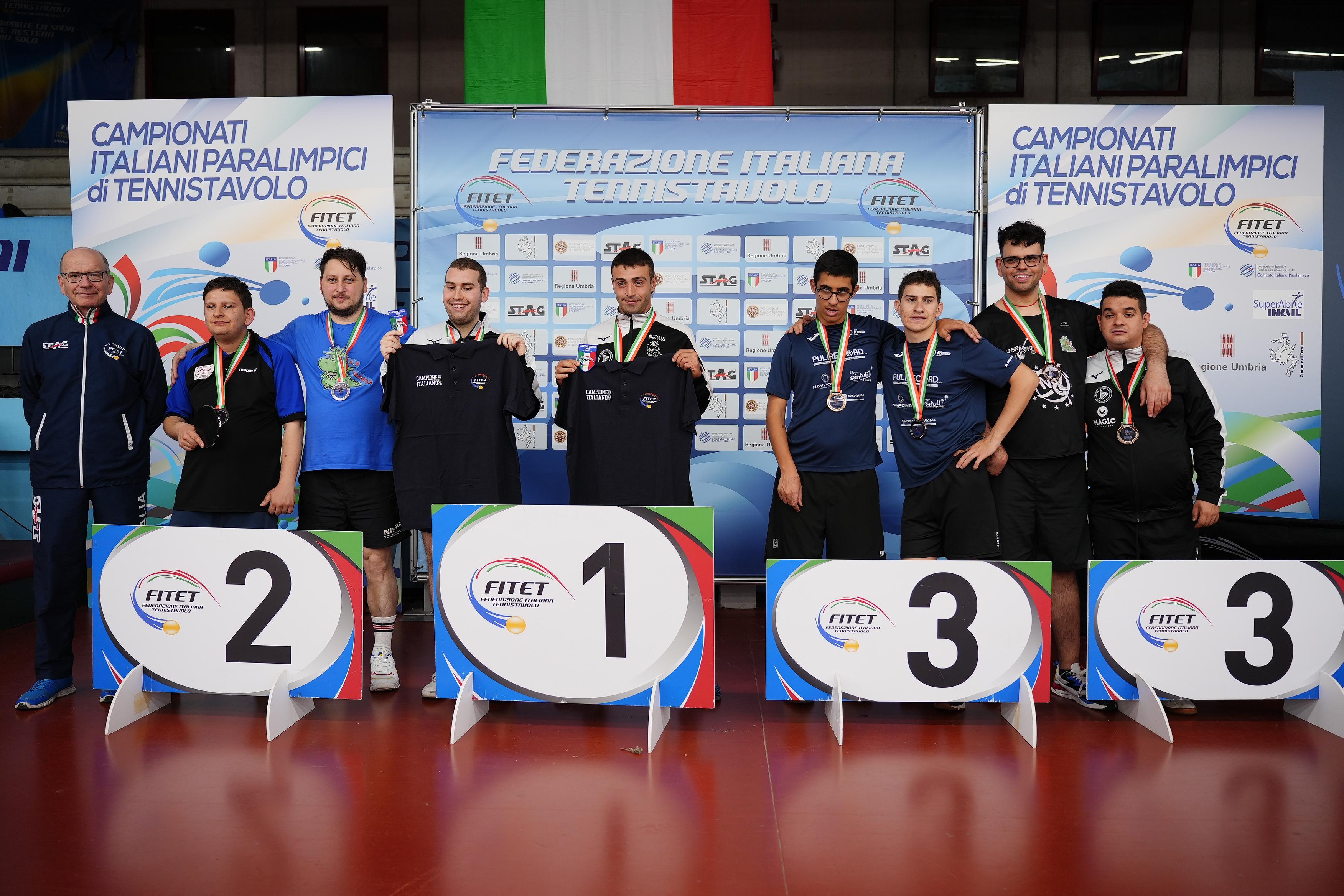 Campionati Italiani Paralimpici 2025 podio del doppio maschile di classe 11