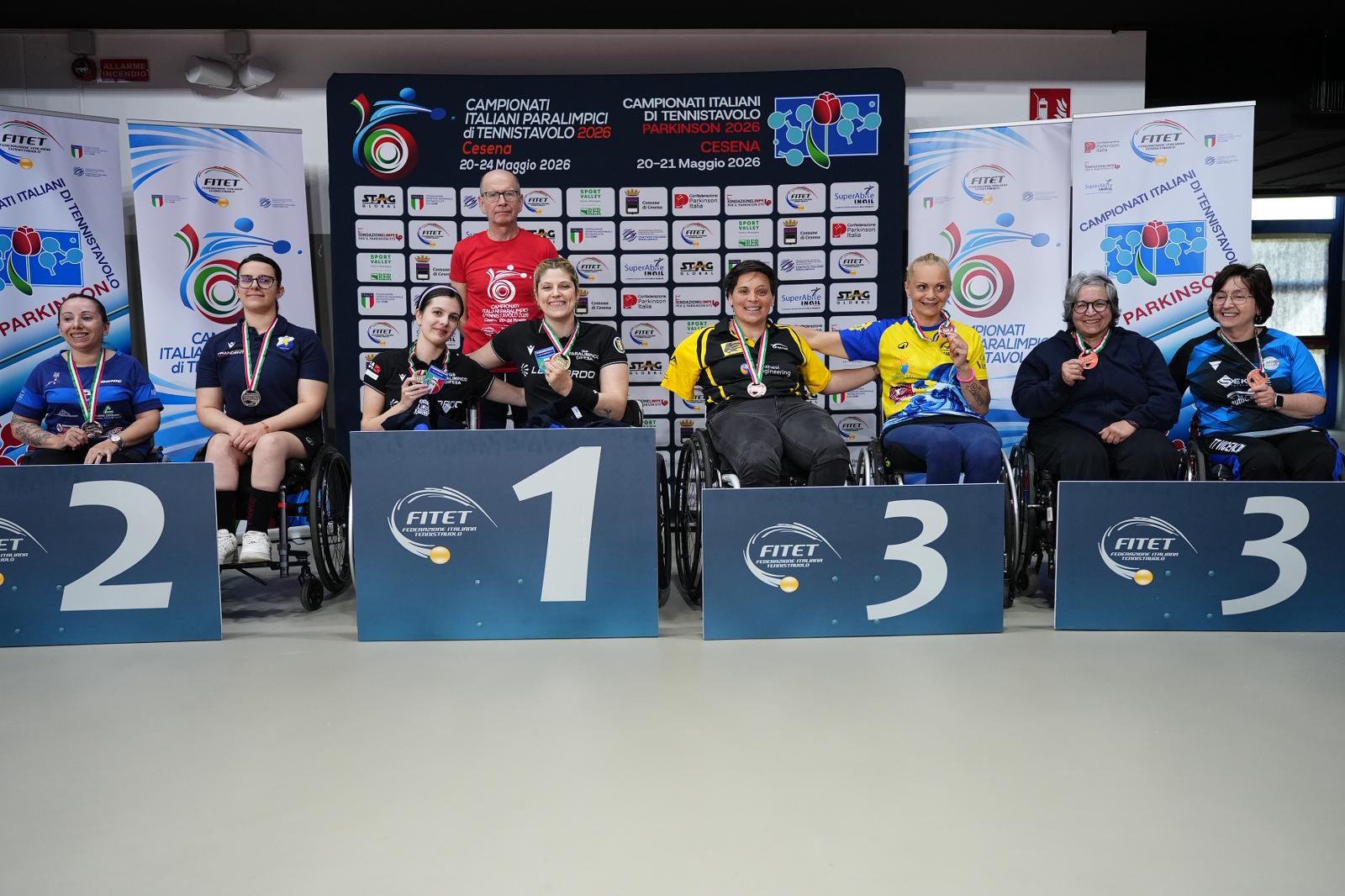 Campionati_Italiani_Paralimpici_2026_podio_del_doppio_femminile_assoluto_di_classe_1-5