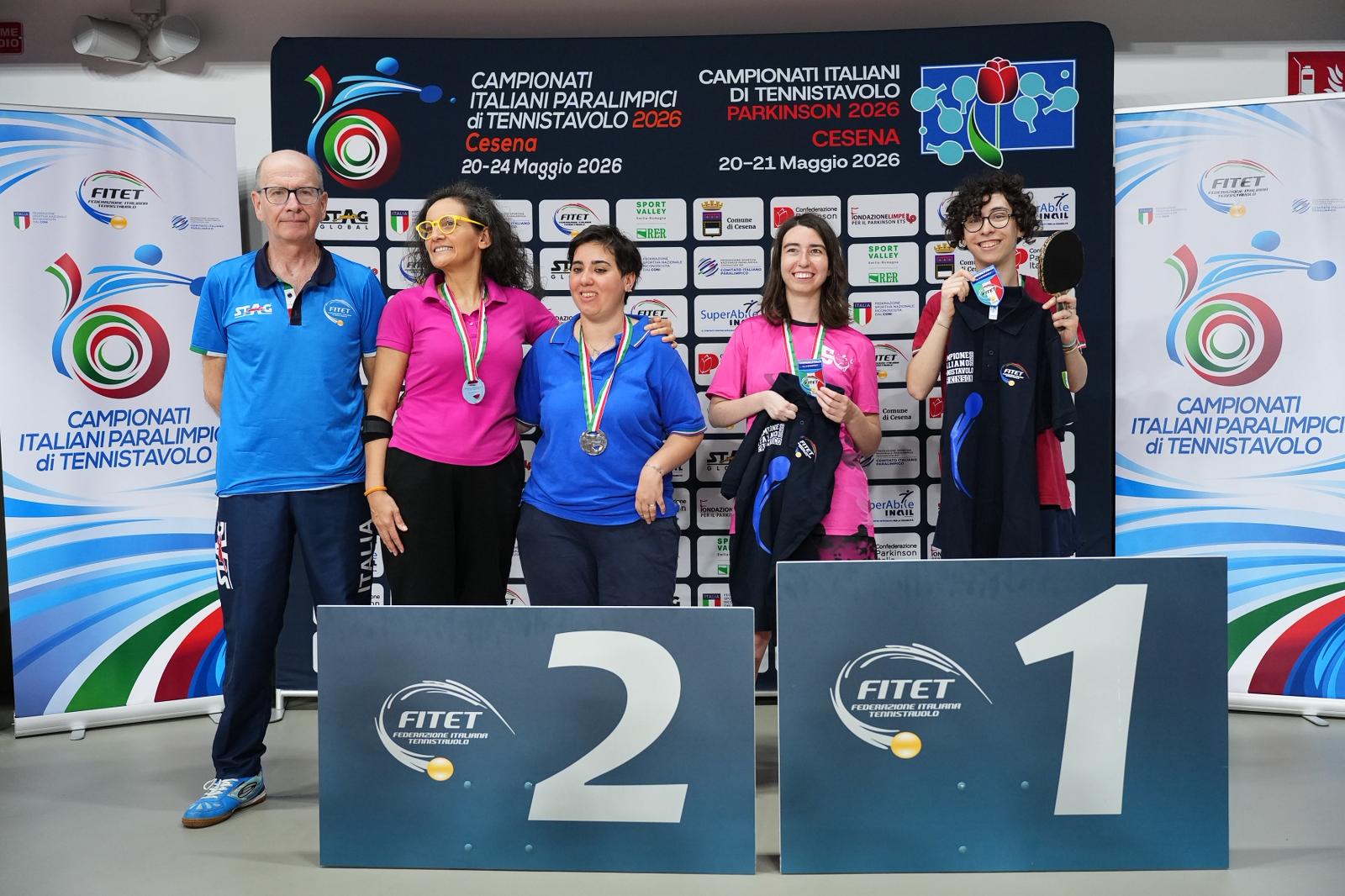 Campionati_Italiani_Paralimpici_2026_podio_del_doppio_femminile_di_classe_6-10
