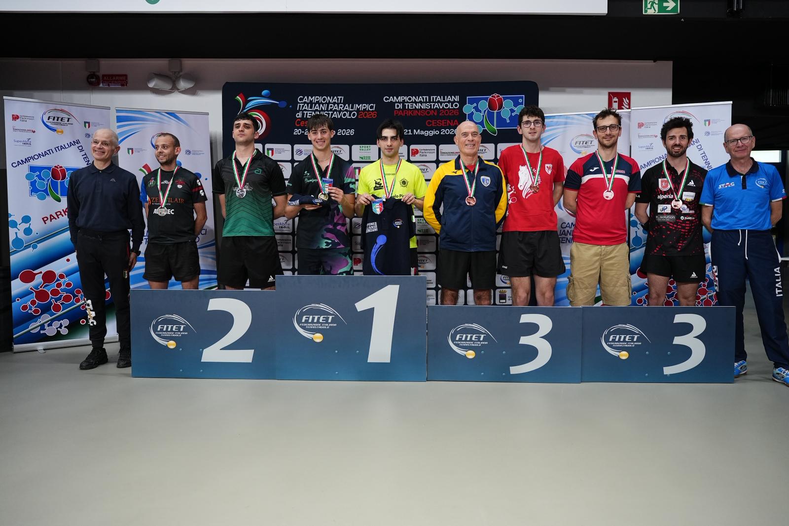Campionati Italiani Paralimpici 2026 podio del doppio maschile di classe 6 10