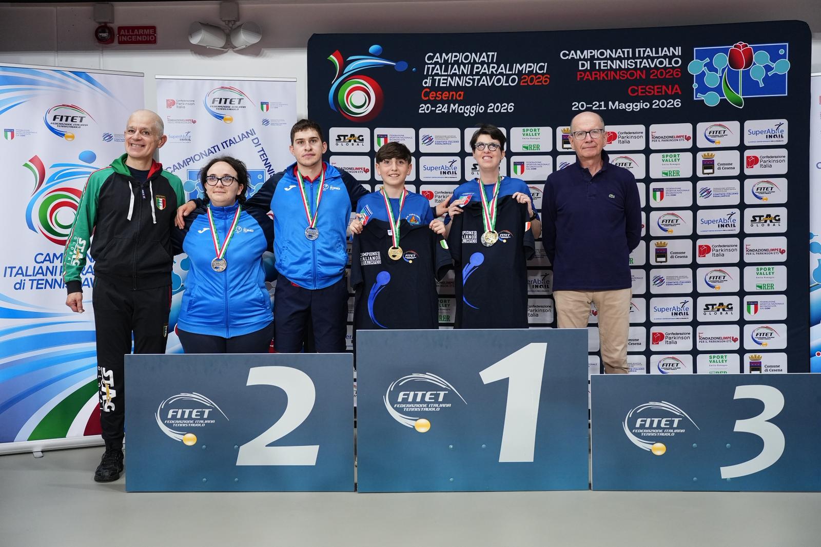 Campionati Italiani Paralimpici 2026 podio del doppio misto assoluto di classe 11