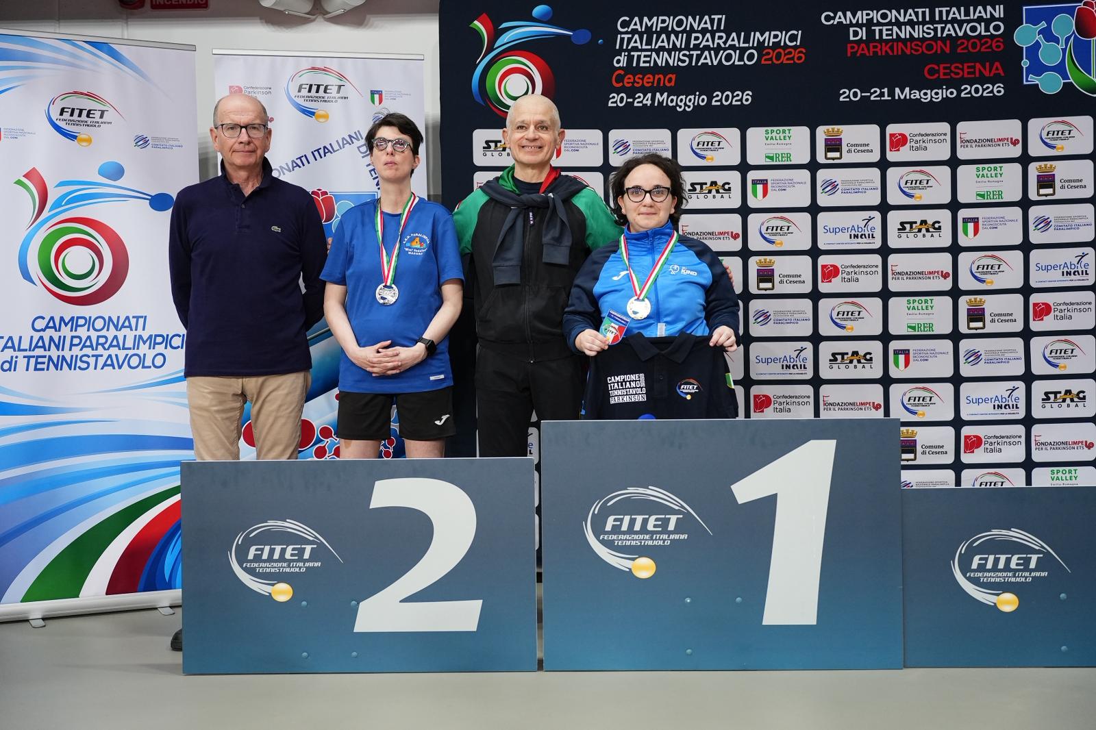 Campionati Italiani Paralimpici 2026 podio del singolare assoluto femminile di classe 11