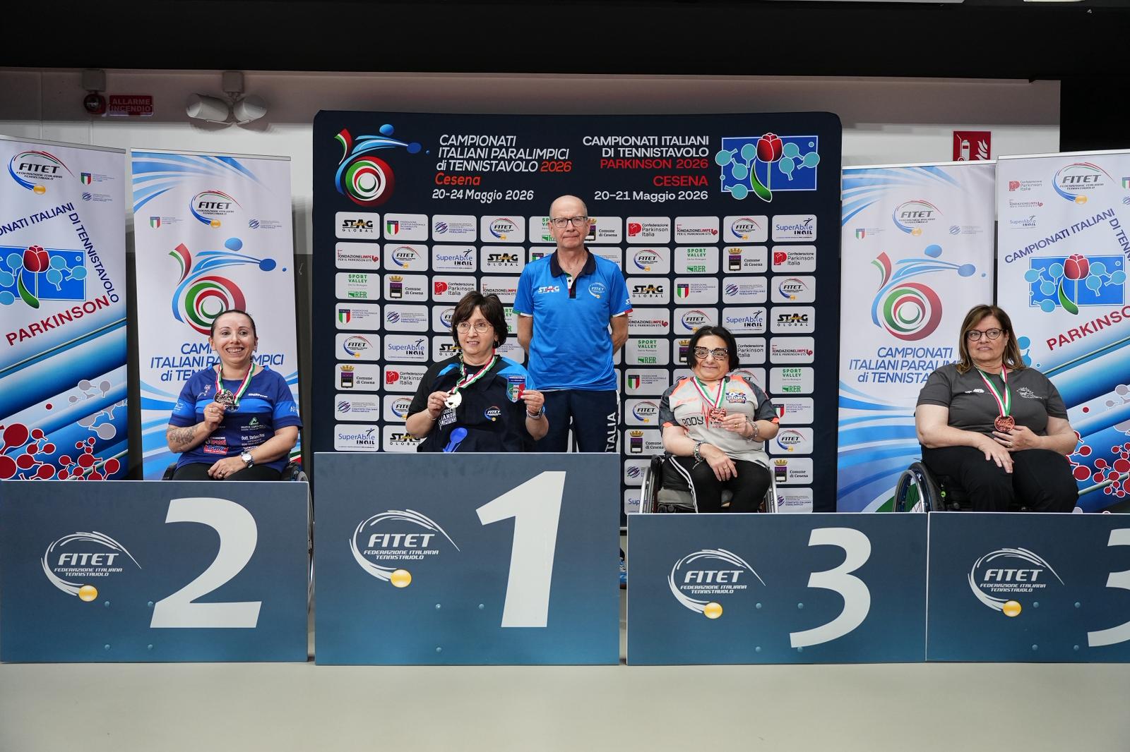 Campionati_Italiani_Paralimpici_2026_podio_del_singolare_assoluto_femminile_di_classe_4