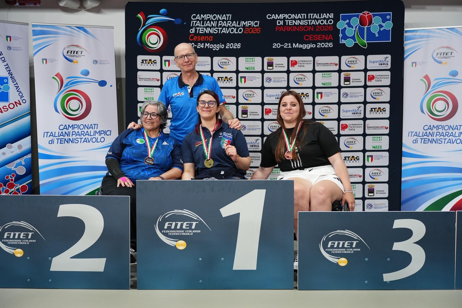 Campionati_Italiani_Paralimpici_2026_podio_del_singolare_assoluto_femminile_di_classe_5