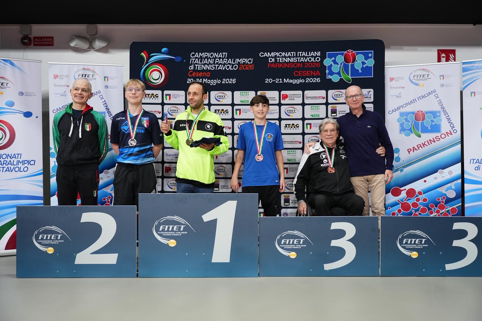 Campionati_Italiani_Paralimpici_2026_podio_del_singolare_assoluto_maschile_di_classe_11