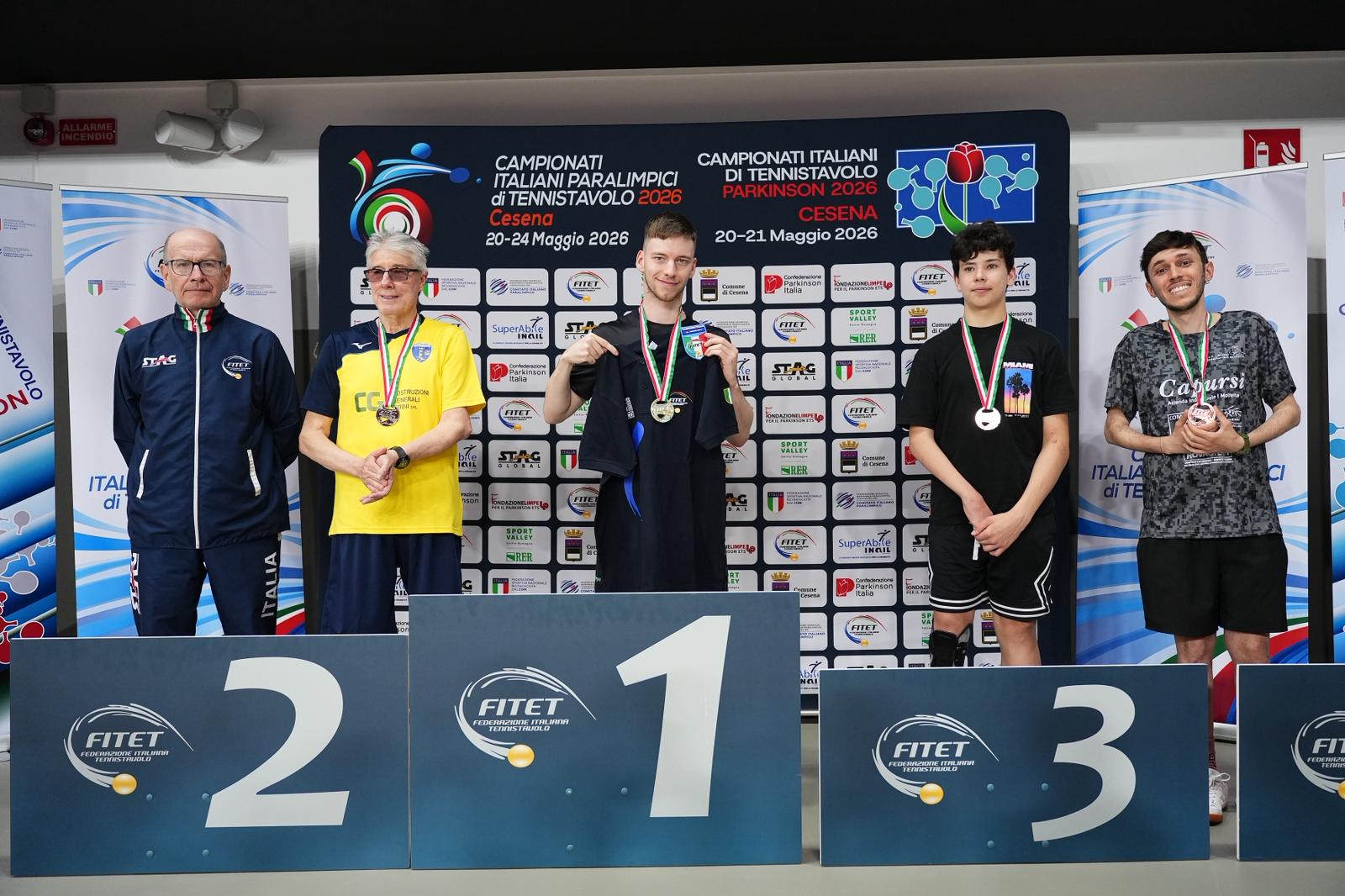 Campionati Italiani Paralimpici 2026 podio del singolare assoluto maschile di classe 7