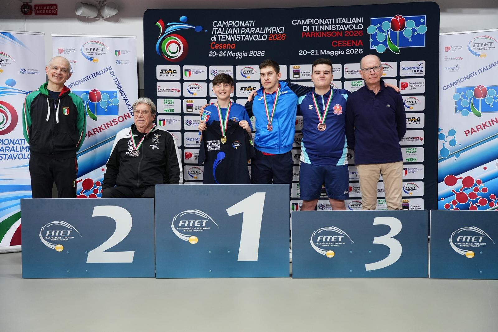 Campionati Italiani Paralimpici 2026 podio del singolare giovanile di classe 11